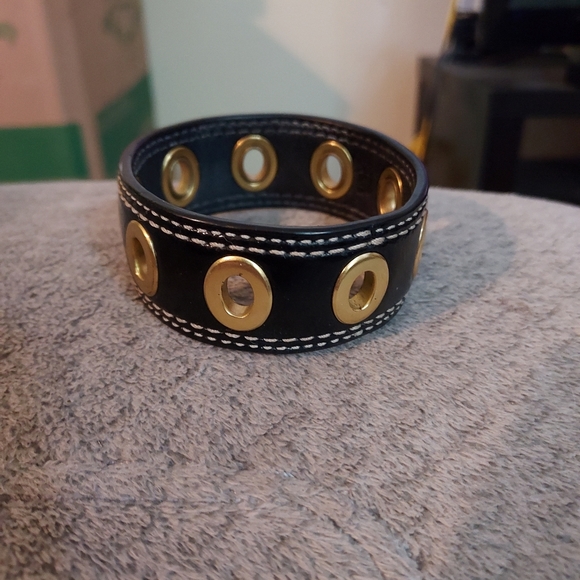Coach Black Leather Bracelet